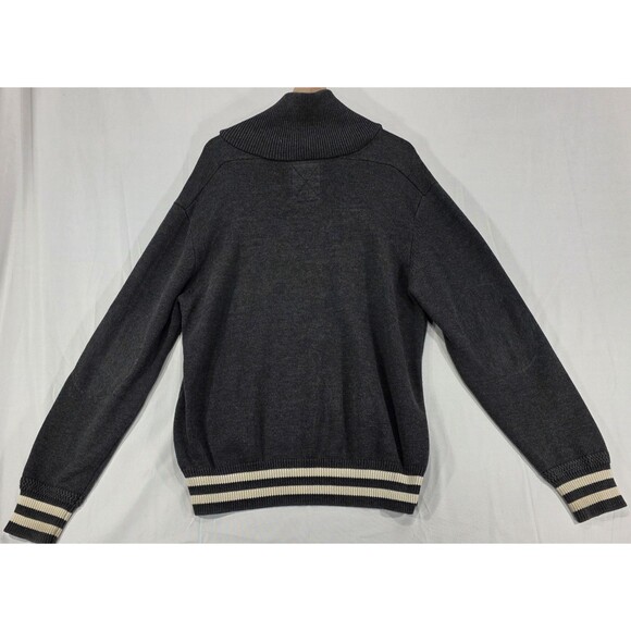 Vintage USA Rugby Sweater Varsity Letterman Pullover Elbow Patches Gray Men 2XL - Picture 2 of 12